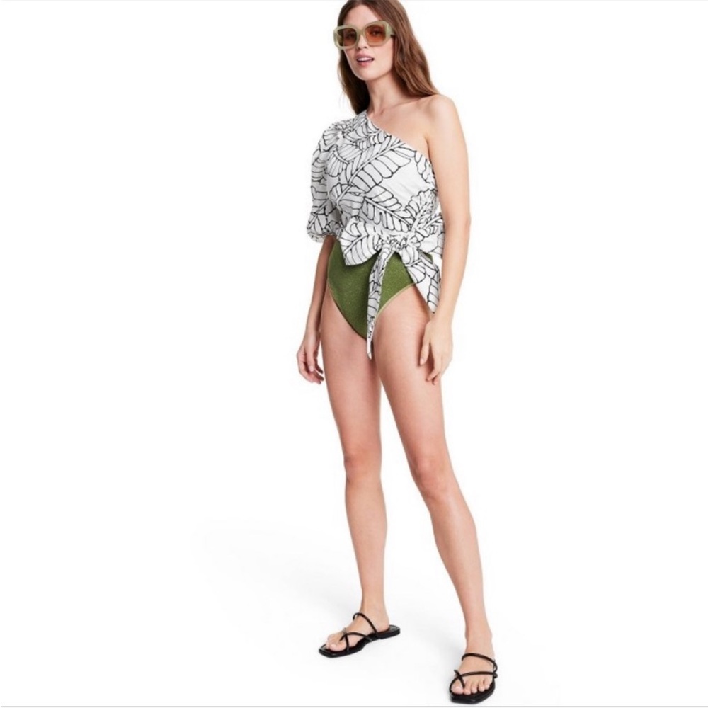 Target x Fe Noelle Top ballon sleeves size 16 leaf print - Picture 11 of 15